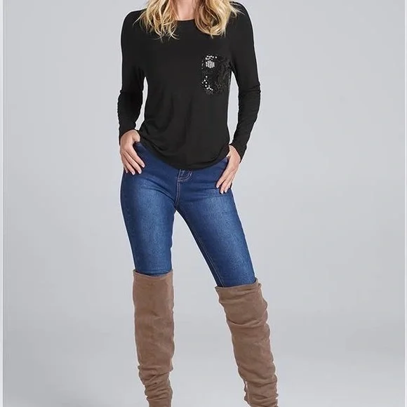 💓Firm Price💓 no offer will be sent out 🙏🙏Sequin Back Top black color size XS - Picture 2 of 7